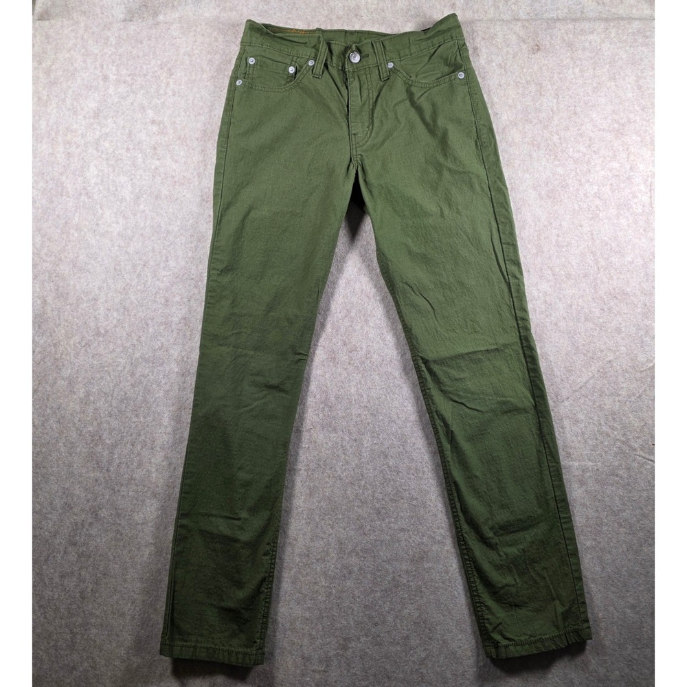 Levi's 511 Slim Fit Pants Mens 28x30 Olive Green Chino 04511-4900 Water Less